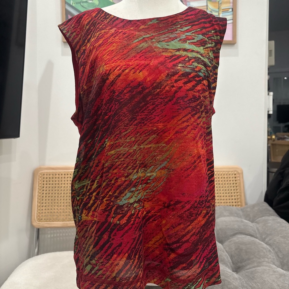 Vintage Y2K red zebra print tank!